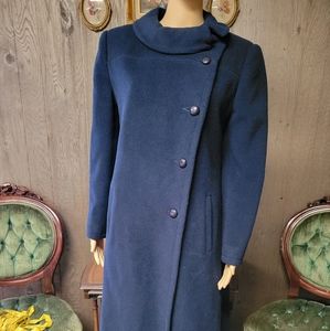 Navy 100% Wool Coat